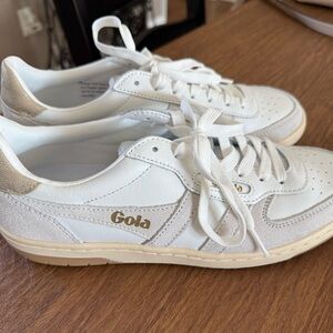 Gola Hawk Sneakers Women’s White and Gold Size 8.5